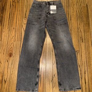 Sandrine Rose Free People Y2K Gray Washed Adjustable Hem Jeans Size 29 High Rise